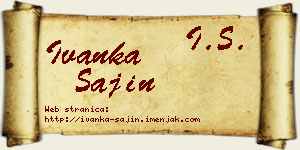 Ivanka Šajin vizit kartica